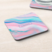 Farbenfroher Chloralagat-Marmor Getränkeuntersetzer (Linke Seite)