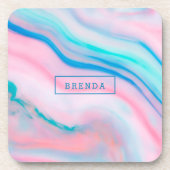 Farbenfroher Chloralagat-Marmor Getränkeuntersetzer (Vorderseite)