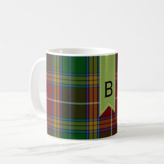 Farbenfroher Clan Baxter Kariert Kaffeetasse (Vorderseite Links)