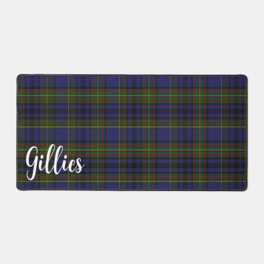 Farbenfroher Clan Gillies Tartan Kariert Schreibtischunterlage (Vorderseite)
