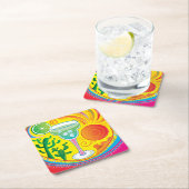 Farbenfroher Cocktail Rechteckiger Pappuntersetzer (Vor Ort)