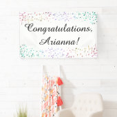 Farbenfroher Confetti auf Weiß Herzlichen Glückwun Banner (Insitu)