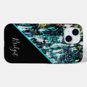 farbenfroher + cooler schwarz-schicker Marmor Case-Mate iPhone Hülle (Rückseite (Horizontal))