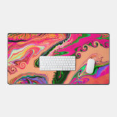 Farbenfroher Crazy Abstrakt Playful Marmordesign N Schreibtischunterlage (Tastatur & Maus)