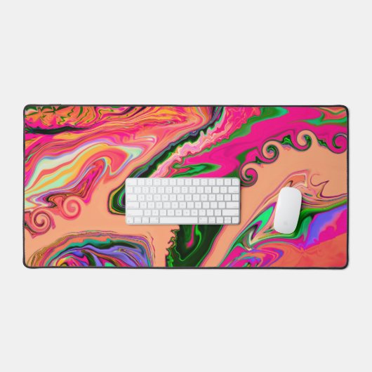 Farbenfroher Crazy Abstrakt Playful Marmordesign N Schreibtischunterlage (Tastatur & Maus)