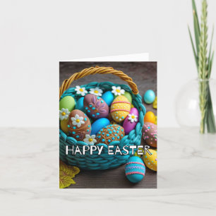 Farbenfroher Creative Happy Osterkorb Feiertagskarte