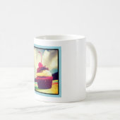Farbenfroher Cupcake mit Cherry oben Kaffeetasse (VorderseiteRechts)