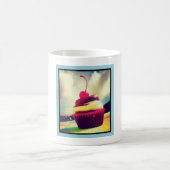 Farbenfroher Cupcake mit Cherry oben Kaffeetasse (Mittel)