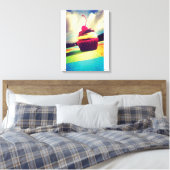 Farbenfroher Cupcake mit Cherry oben Leinwanddruck (Insitu (Schlafzimmer))