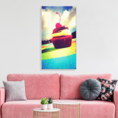 Farbenfroher Cupcake mit Cherry oben Leinwanddruck (Insitu (Wohnzimmer))
