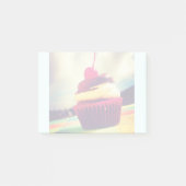 Farbenfroher Cupcake mit Cherry oben Post-it Klebezettel (Vorderseite)