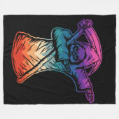 Farbenfroher Dabbing Grimischer Sensenmann Fleecedecke (Vorderseite (Horizontal))