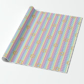 Farbenfroher Davidstern Regenbogen Dünne Streifen Geschenkpapier (Ungerollt)