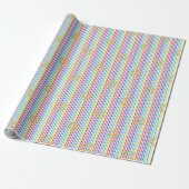 Farbenfroher Davidstern Regenbogen Dünne Streifen Geschenkpapier (Ungerollt)