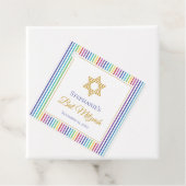 Farbenfroher Davidstern Regenbogenstreifen Geschenkanhänger (Beispiel)