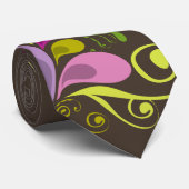 Farbenfroher Deko mit Blumen Blätter Art Deco Chic Krawatte (Gerollt)