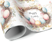 Farbenfroher dekorativer Kranz Ostereier mit Flo Geschenkpapier (Rolleneckpunkt)