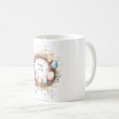 Farbenfroher dekorativer Kranz Ostereier mit Flo Kaffeetasse (VorderseiteRechts)