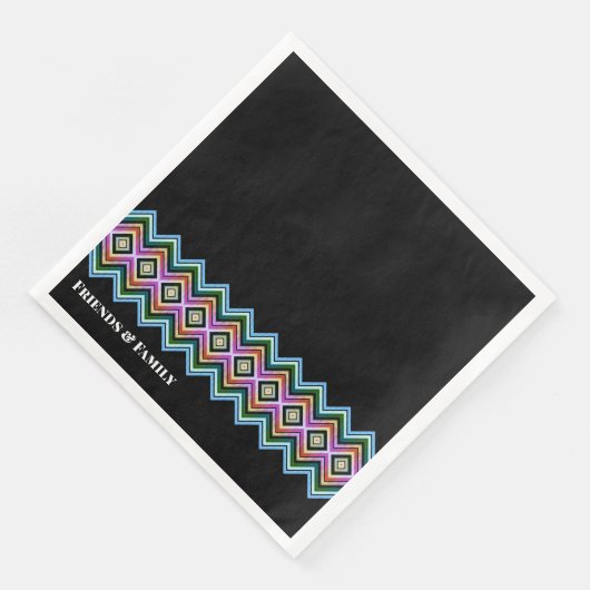 Farbenfroher Designer Serviette (Ecke)