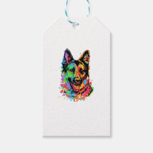 Farbenfroher Deutscher Schäferhund Geschenkanhänger