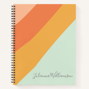 Farbenfroher diagonaler Streifen Retro Pastell Per Notizblock
