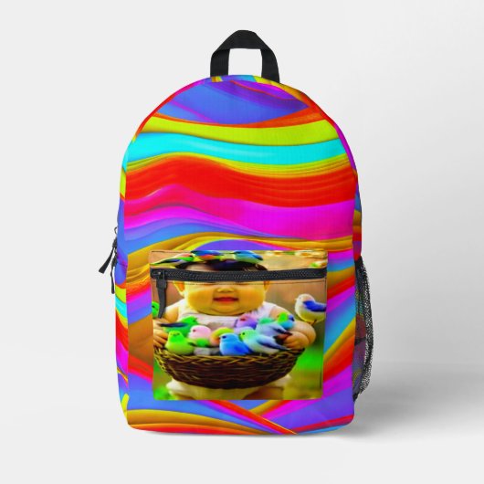 Farbenfroher digitaler Design-Backpack - Perfekte Bedruckter Rucksack (Vorderseite)
