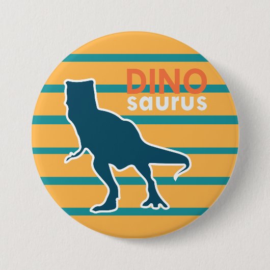 Farbenfroher Dinosaurier jurassisches Tier T-Rex Button (Vorderseite)