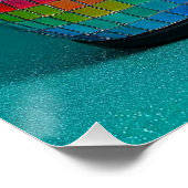 Farbenfroher Disco-Helm-Druck. Poster (Ecke)