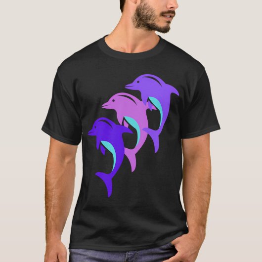 farbenfroher Dolphin-Awesome T-Shirt (Vorderseite)