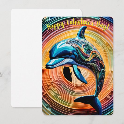 Farbenfroher Dolphin-Valentinstag (Vorne/Hinten)