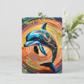 Farbenfroher Dolphin-Valentinstag (Stehend Vorderseite)