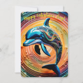 Farbenfroher Dolphin-Valentinstag (Vorderseite)