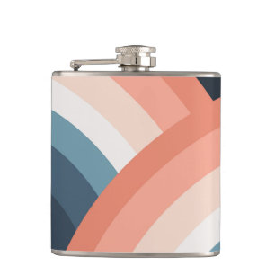 Farbenfroher doppelter Retro-Regenbogenstil Flachmann