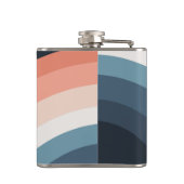 Farbenfroher doppelter Retro-Regenbogenstil Flachmann (Rückseite)