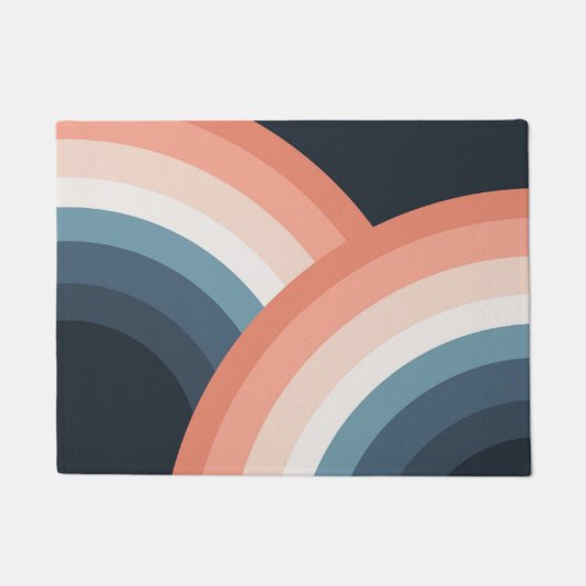 Farbenfroher doppelter Retro-Regenbogenstil Fußmatte (Vorderseite)