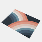Farbenfroher doppelter Retro-Regenbogenstil Fußmatte (Schrägansicht)
