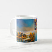 Farbenfroher Dorfbecher Kaffeetasse (Vorderseite Links)