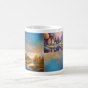 Farbenfroher Dorfbecher Kaffeetasse