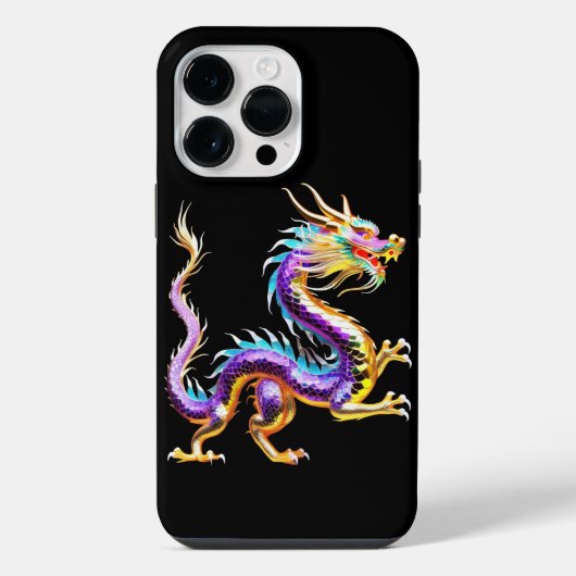 Farbenfroher Drache iPhone Hülle (Rückseite)
