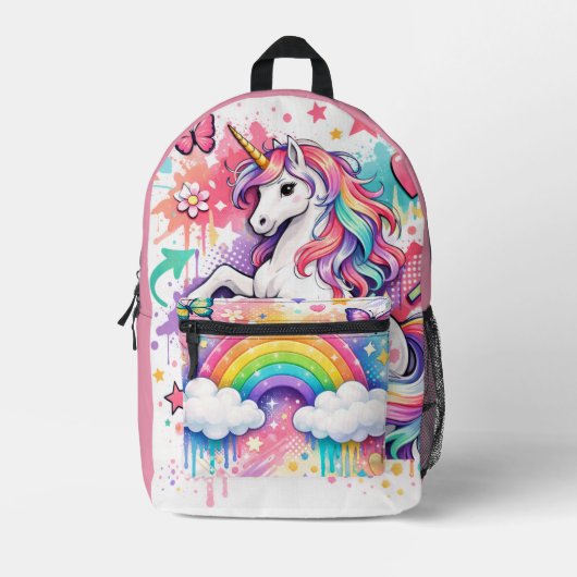 Farbenfroher Dream Schmetterling Rucksack (Vorderseite)