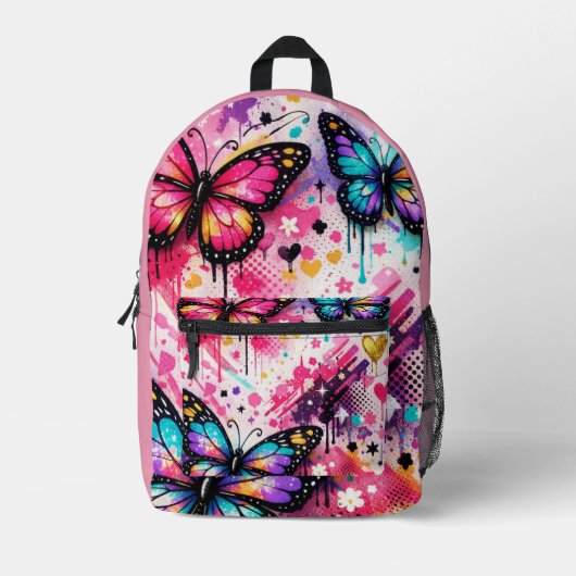 Farbenfroher Dream Schmetterling Rucksack (Vorderseite)