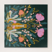 Farbenfroher Dschungelgarten mit Geparden Puzzle (Horizontal)