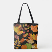 Farbenfroher dunkler Herbst hinterlässt botanische Tasche (Rückseite)