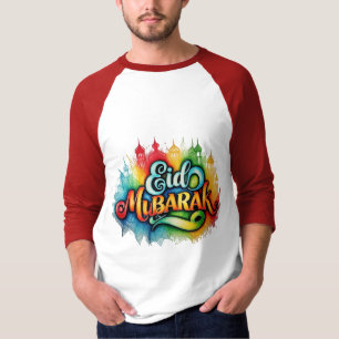 Farbenfroher "EID MUBARAK" HandGezeichnet T - Shir T-Shirt