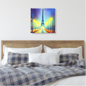Farbenfroher Eiffelturm am Abend Leinwand Printwer (Insitu (Schlafzimmer))