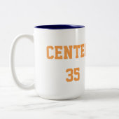 Farbenfroher Eishockeyspieler, personalisierte Uma Zweifarbige Tasse (Links)