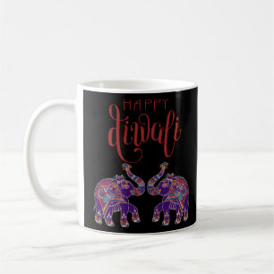 Farbenfroher Elefant Happy Deepavali Diwali für Hi Kaffeetasse