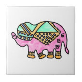 Farbenfroher Elefant, moderne Aquarell Fliese (Vorderseite)