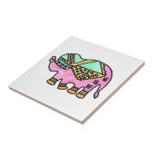 Farbenfroher Elefant, moderne Aquarell Fliese (Seite)