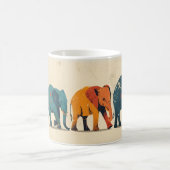 Farbenfroher Elefant Vintag Kaffeetasse (Mittel)